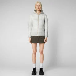 Femme Save The Duck Doudone à Capuche Alexa Gris Brouillag Pour Femme