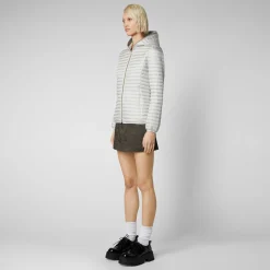 Femme Save The Duck Doudone à Capuche Alexa Gris Brouillag Pour Femme