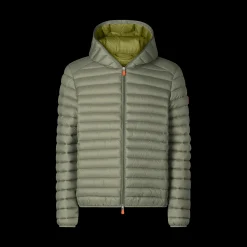 Homme Save The Duck Doudone à Capuche Donald Swamp Green Pour Homme