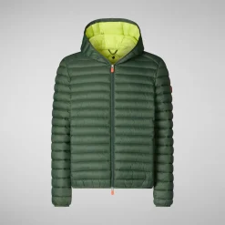 Homme Save The Duck Doudone à Capuche Donald Thyme Green Pour Homme