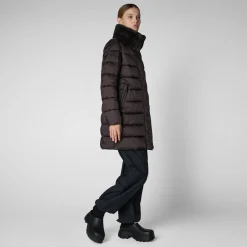 Femme Save The Duck Doudone Dalea In Brown Black Pour Homme