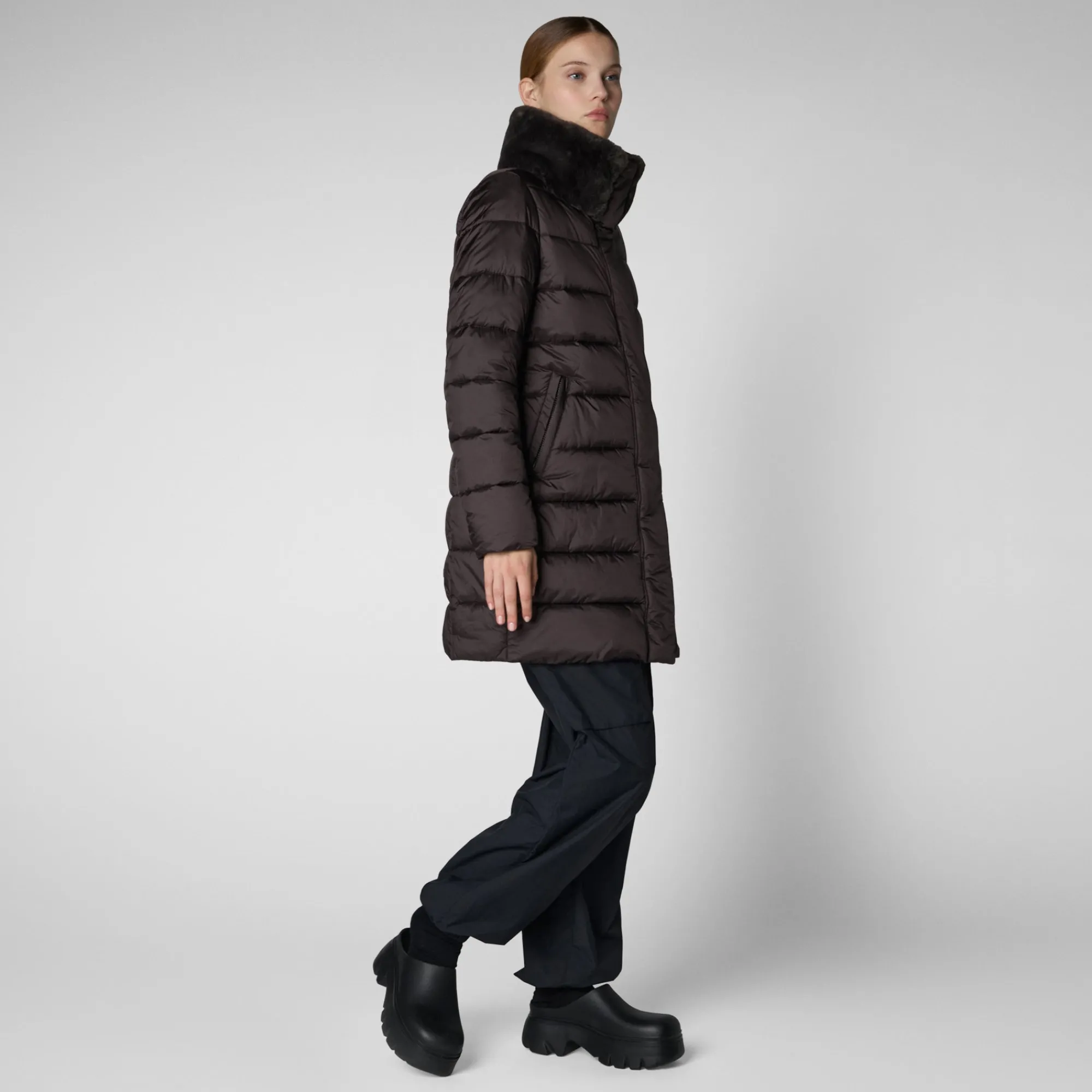 Femme Save The Duck Doudone Dalea In Brown Black Pour Homme