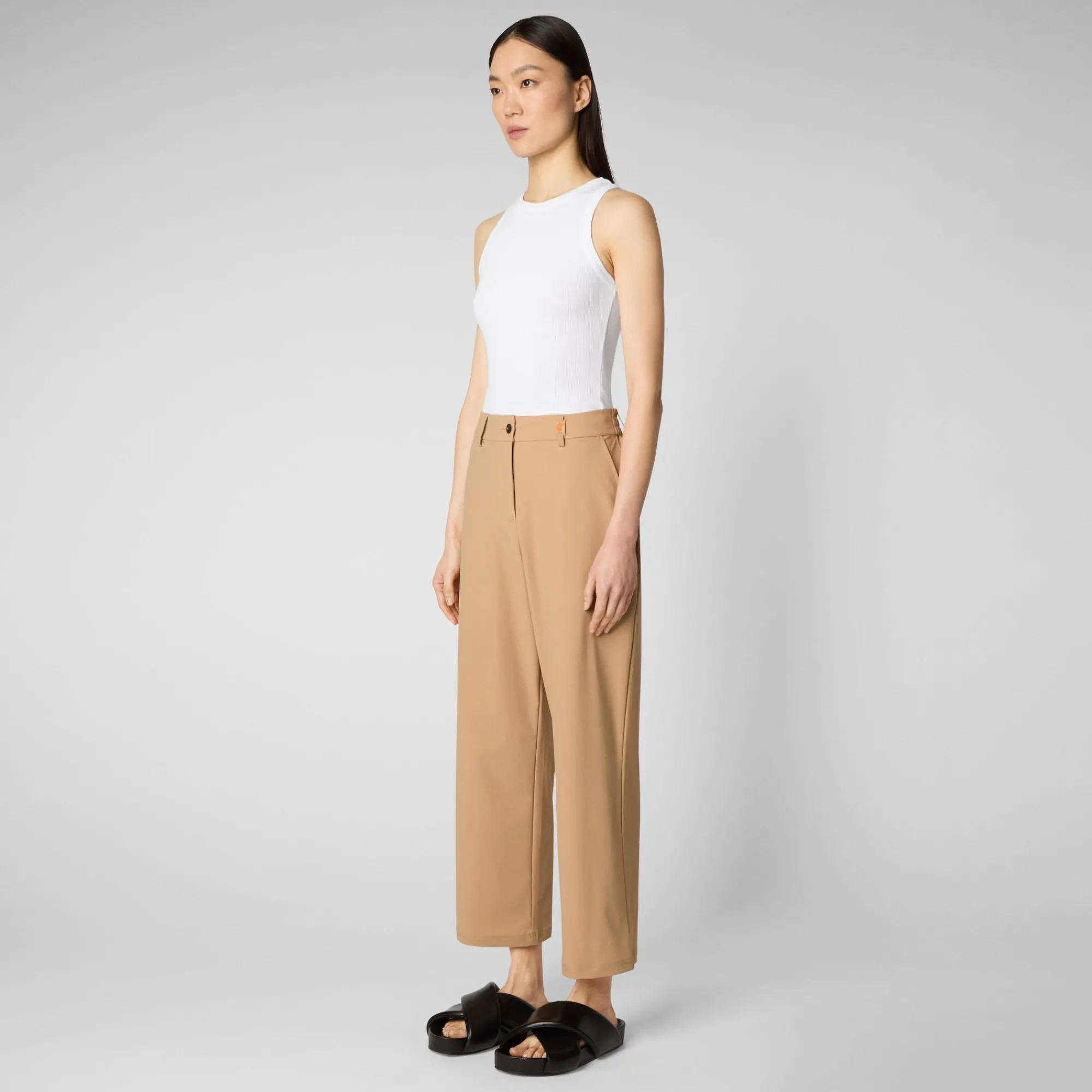 Femme Save The Duck Pantalon Gita Biscuit Beige Pour Femme