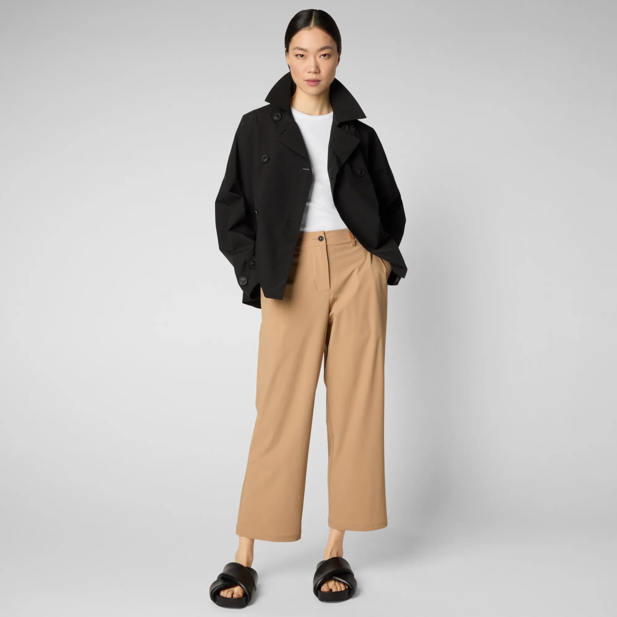 Femme Save The Duck Pantalon Gita Biscuit Beige Pour Femme