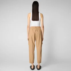 Femme Save The Duck Pantalon Gosy Biscuit Beige Pour Femme