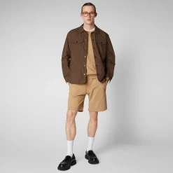 Homme Save The Duck Sweatshirt Silas Biscuit Beige Pour Homme