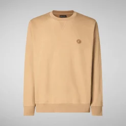 Homme Save The Duck Sweatshirt Silas Biscuit Beige Pour Homme