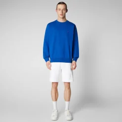 Homme Save The Duck Sweatshirt Silas Bleu Cybernétique Pour Homme