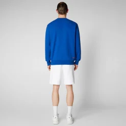 Homme Save The Duck Sweatshirt Silas Bleu Cybernétique Pour Homme