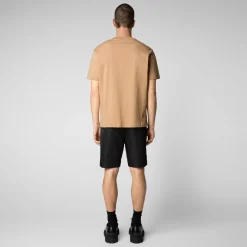 Homme Save The Duck T-shirt Adelmar Biscuit Beige Pour Homme