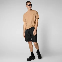 Homme Save The Duck T-shirt Adelmar Biscuit Beige Pour Homme