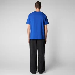 Homme Save The Duck T-shirt Adelmar Bleu Cybernétique Pour Homme