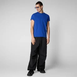 Homme Save The Duck T-shirt Adelmar Bleu Cybernétique Pour Homme