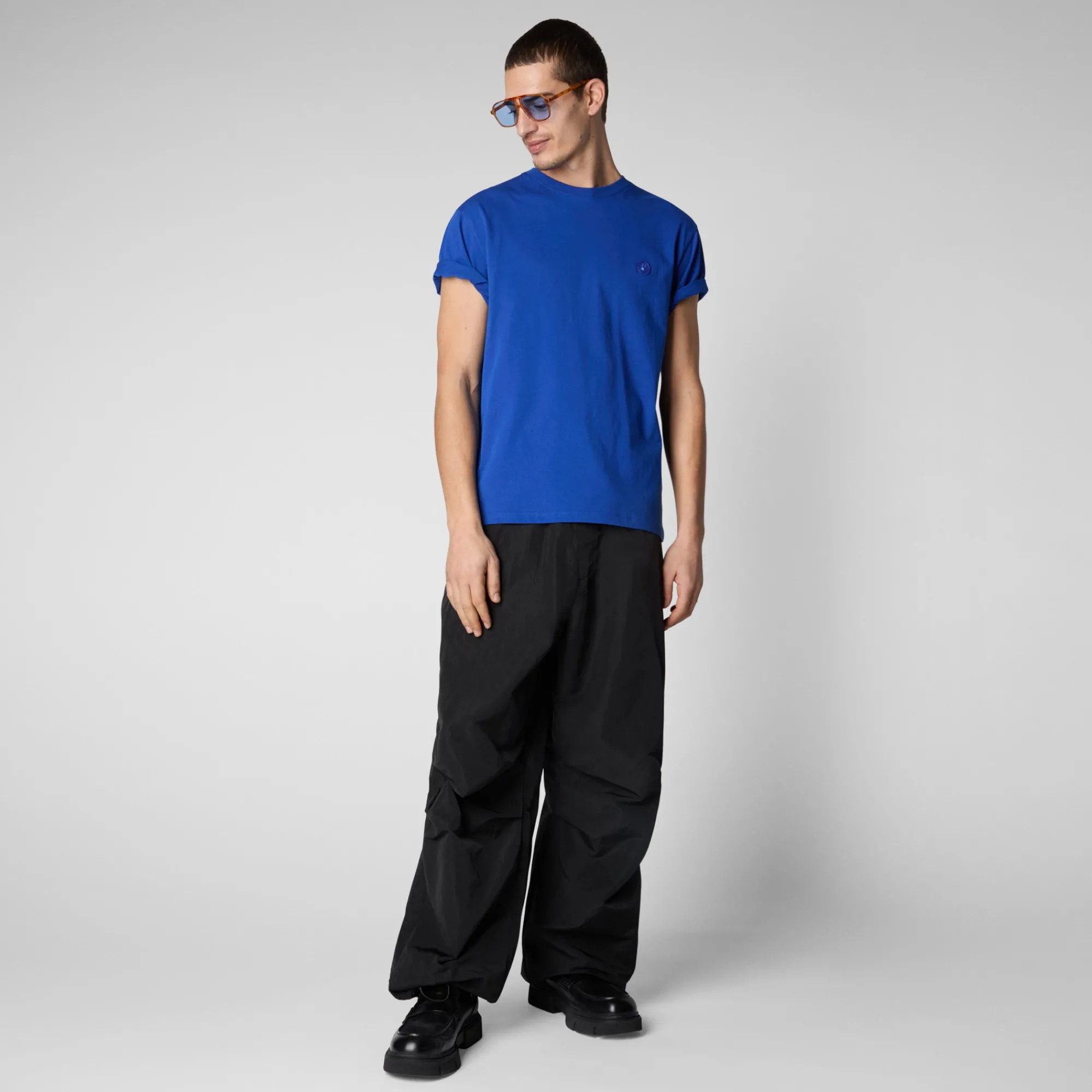 Homme Save The Duck T-shirt Adelmar Bleu Cybernétique Pour Homme