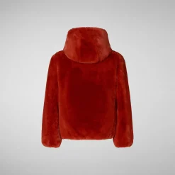 Enfant Save The Duck Veste à Capuche Réversible Chloe Rouge érable Pour Fille