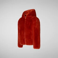 Enfant Save The Duck Veste à Capuche Réversible Chloe Rouge érable Pour Fille