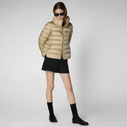 Femme Save The Duck Veste Elsie Wood Beige Pour Femme