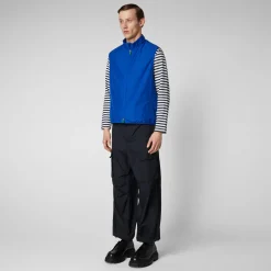 Homme Save The Duck Veste Sans Manches Mars Bleu Cybernétique Pour Homme